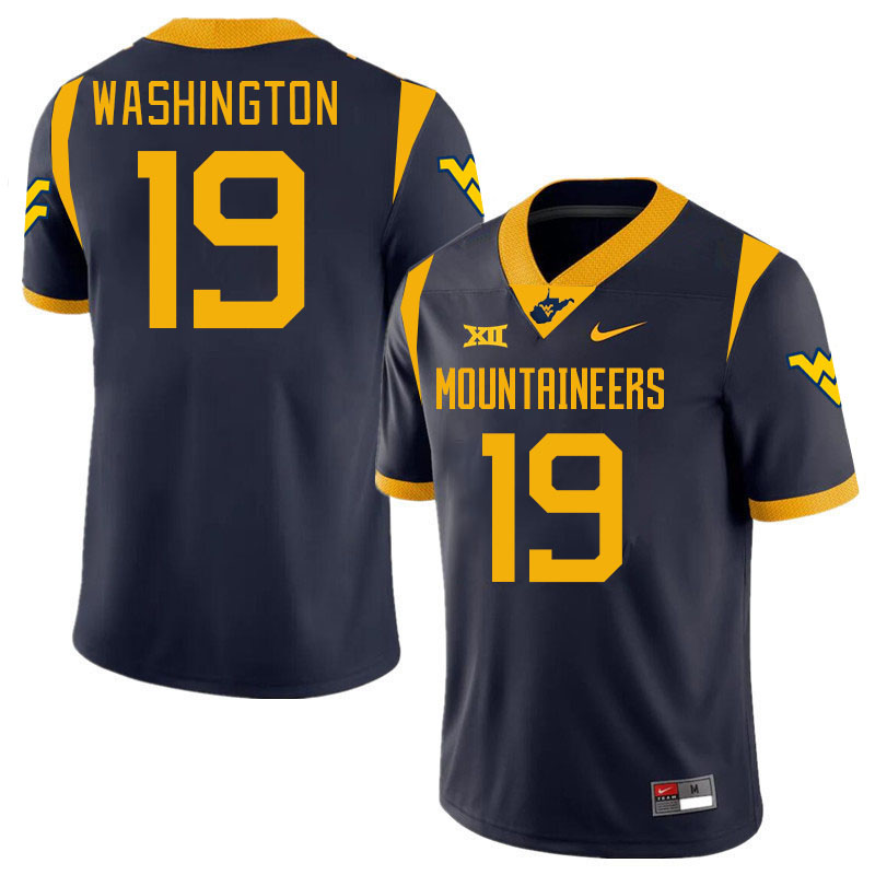 Men #19 Key'on Washington West Virginia Mountaineers College 2024 New Uniforms Football Jerseys Stit